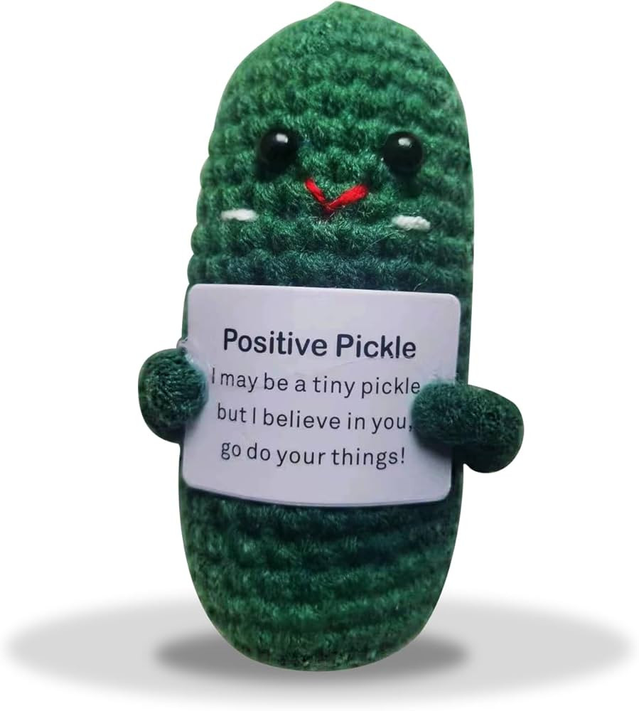 HELVAK Emotional Support Pickle Funny Gifts Mini Positive Cucumber Cute and Funny White Elephant ... | Amazon (US)
