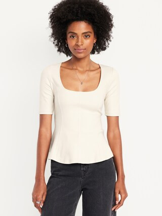 Square-Neck Peplum Top | Old Navy (US)