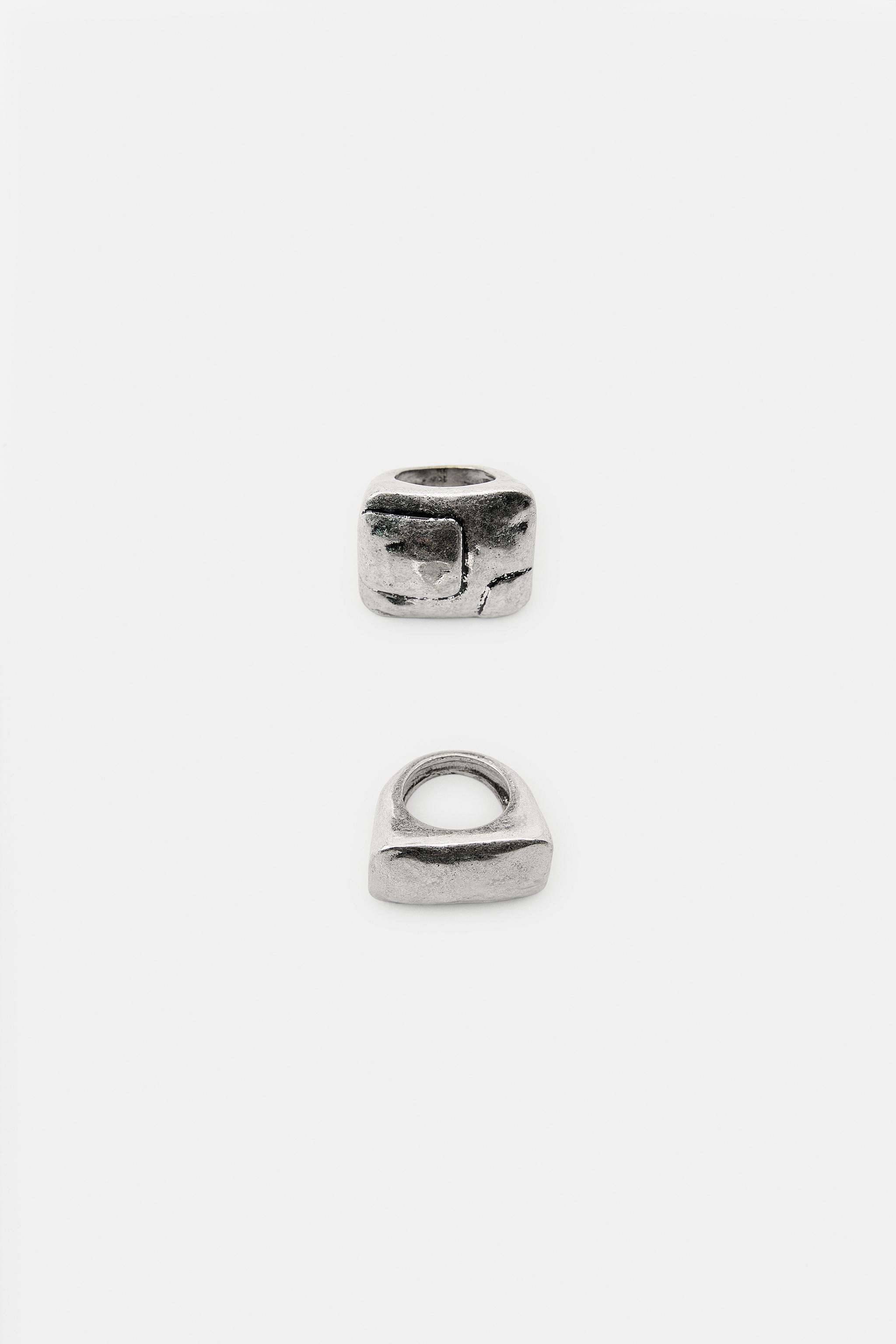 PACK OF 2 RECTANGULAR MAXI RINGS | Zara US