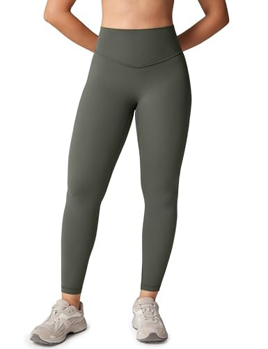 UNISSU Hugcurve No Front Seam High Waisted Workout Leggings for Women Buttery Soft Yoga Pants Gym Athletic Tights - 25'' Smoked Green Medium | Amazon (US)