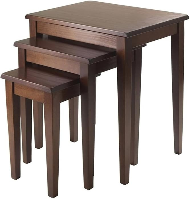 Pemberly Row 3-Piece Solid Wood Nesting Tables, Antique Walnut Finish, Stackable Design, Includes... | Amazon (US)