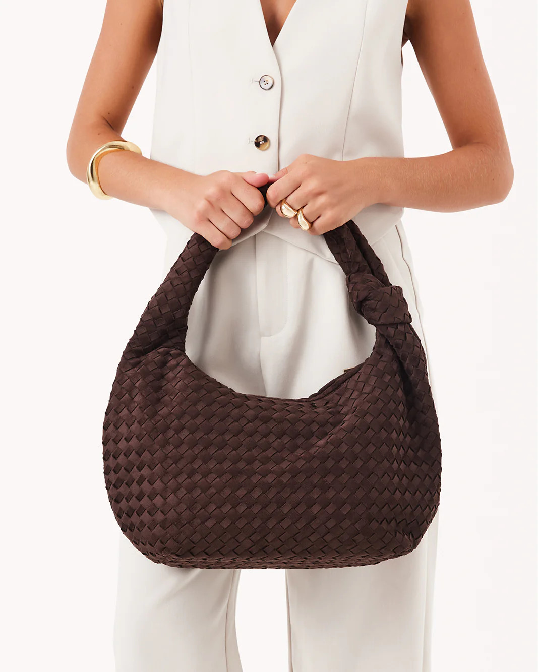 KENYA SHOULDER BAG - DARK CACAO SUEDE - Handbags - Billini | Billini (ANZ)