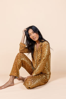 Fawn Long Sleeve & Cropped Pant Pajama Set | In My Sundays