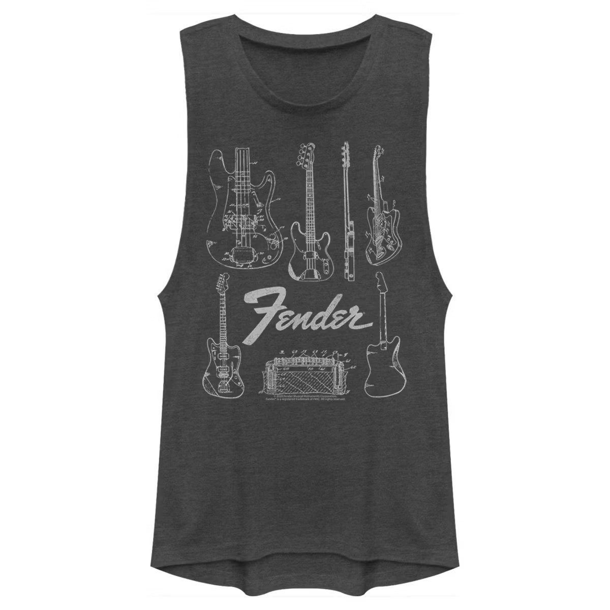 Junior's Fender Guitar Chart Festival Muscle Tee | Target