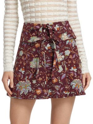 Ulla Johnson Dimi Floral Silk Mini Skirt on SALE | Saks OFF 5TH | Saks Fifth Avenue OFF 5TH