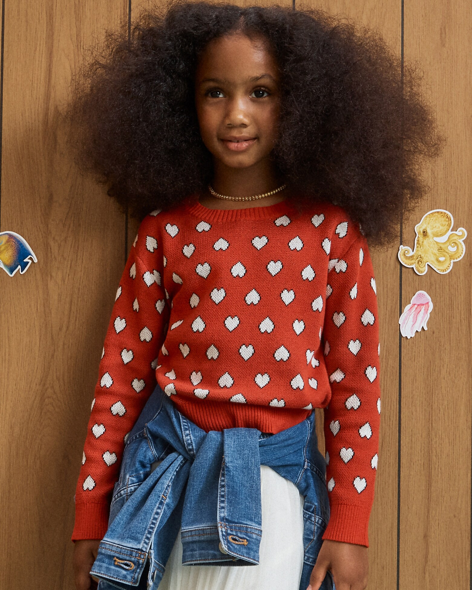 Girls' heart crewneck sweater | J. Crew US