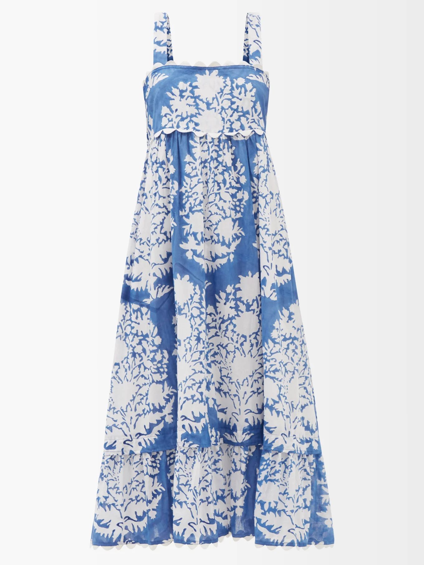 Tie-back printed cotton midi dress | Juliet Dunn | Matches (US)