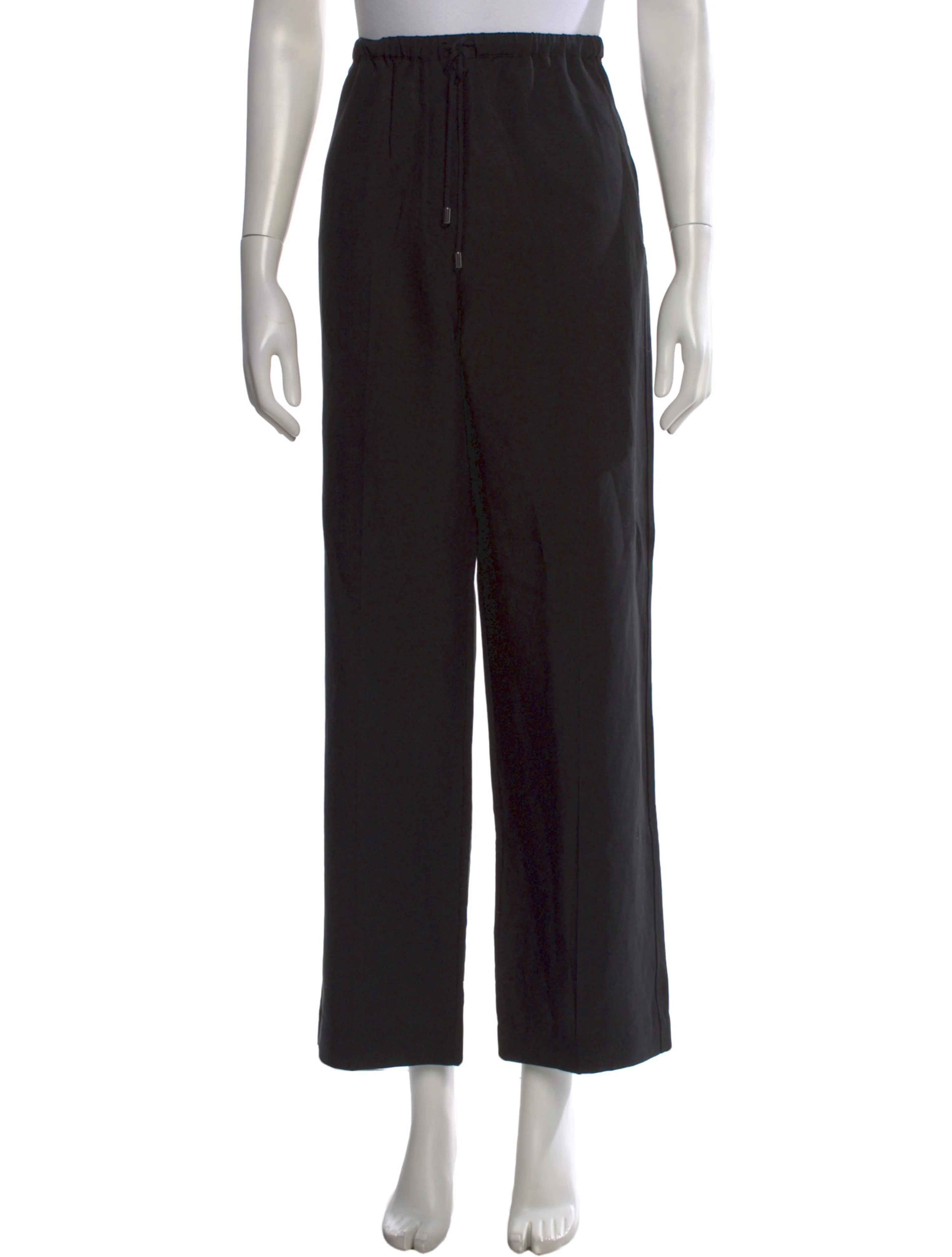 Press creased drawstring trousers Wide Leg Pants | The RealReal