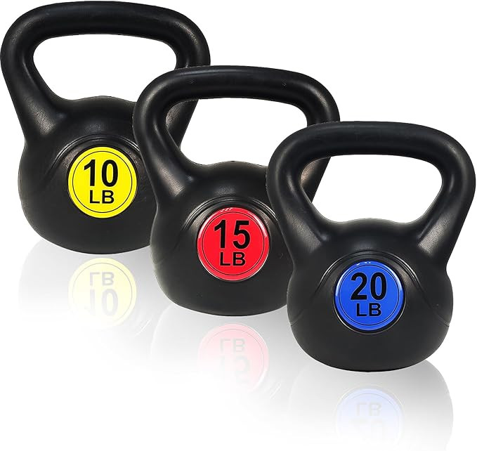 OLIXIS 50LBS 4-Piece Kettlebell Set with Wide Grip - Perfect for Home Gym Strength Training & Wor... | Amazon (US)