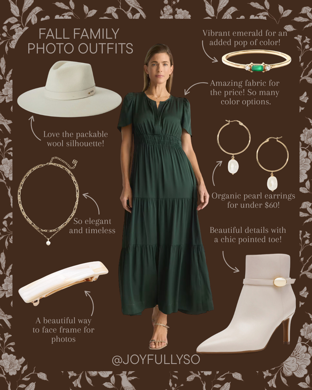Deep green dress outfit for fall family photos! 

 #LTKSeasonal #LTKStyleTip #LTKFamily