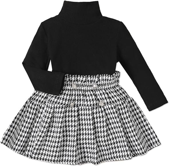 PATPAT Baby Girl Fall Winter Skirt Set Toddler 2 Piece Outfit Long Sleeve Knitted Pullover Top Cl... | Amazon (US)