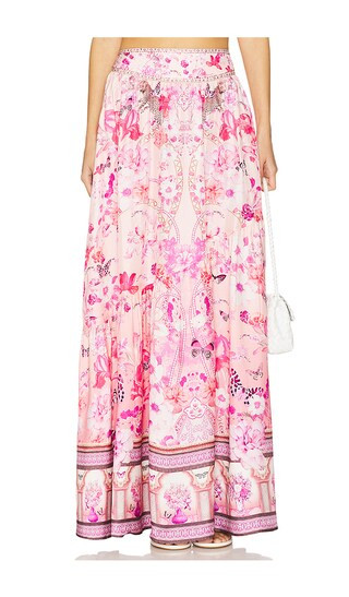 Skirt With Shaped Seam in Botanical Novella | Revolve Clothing (Global)