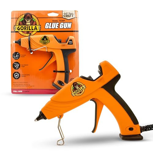 Gorilla Hot Glue Gun (Pack of 1) - Dual Temp Full Size Hot Glue Gun with Precision Nozzle, Easy Squeeze Trigger, and Enhanced Safety Features for DIY, Craft, Repairs, and More | Amazon (US)