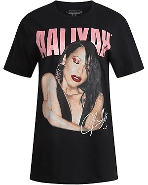 Aaliyah Womens T Shirts - Soft Lightweight Crewneck Graphic Tees Concert Tshirts - Y2k Shirts for... | Amazon (US)
