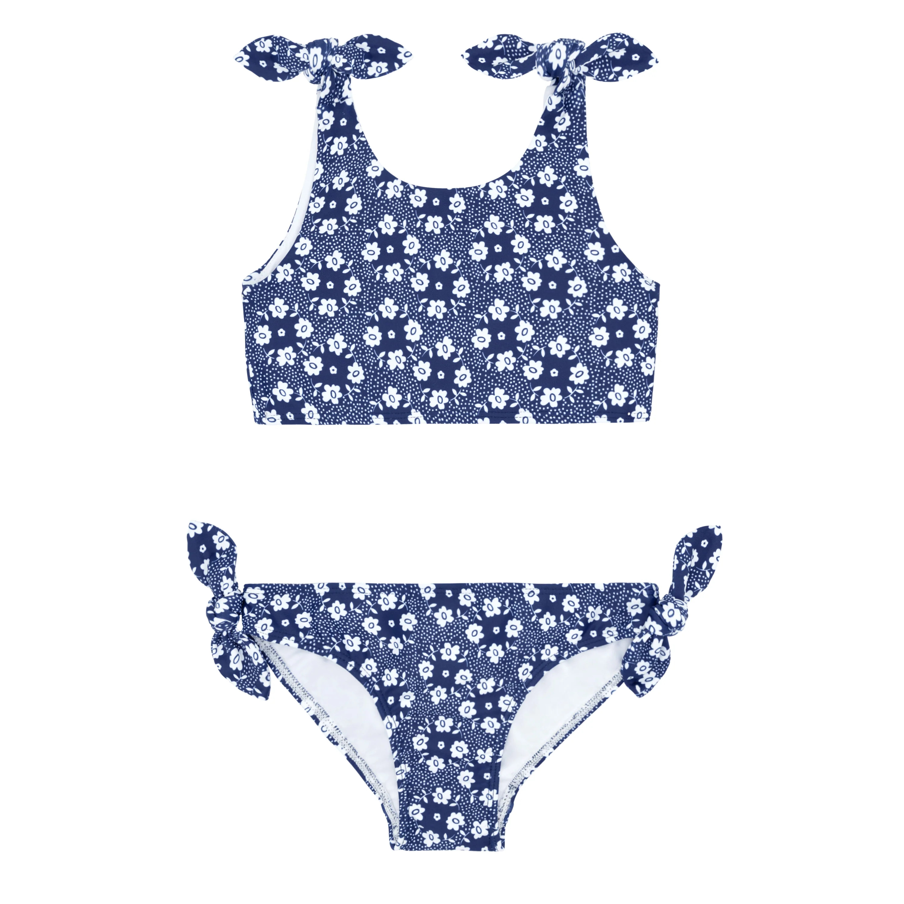 girls ditch plains daisy tie-knot bikini | minnow
