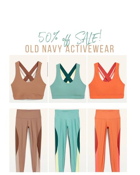 2 day sale! 50% off old navy activewear! Love these cute colorblock workout sets! Exercise outfit. Workout gear. Fitness look. Cross strap Sports bra. High waisted workout leggings. Color block leggings. Old navy active. Orange workout set. Neutral brown workout set. Mint green workout set.

#LTKsalealert #LTKfit #LTKFind