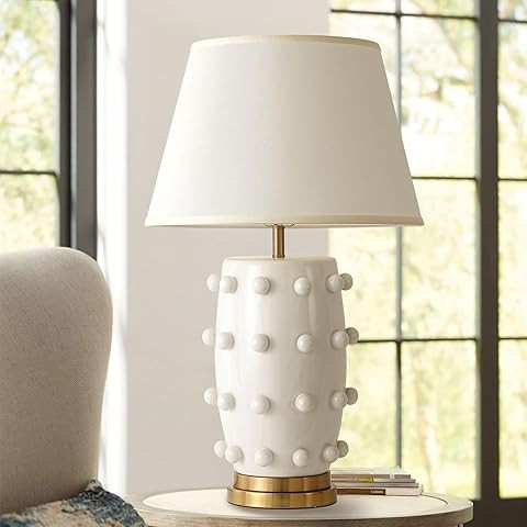 Henn&Hart 25.5'' Modern 1-Light Ceramic Table Lamp with Spherical Orbs on Lamp Body with White Fa... | Amazon (US)