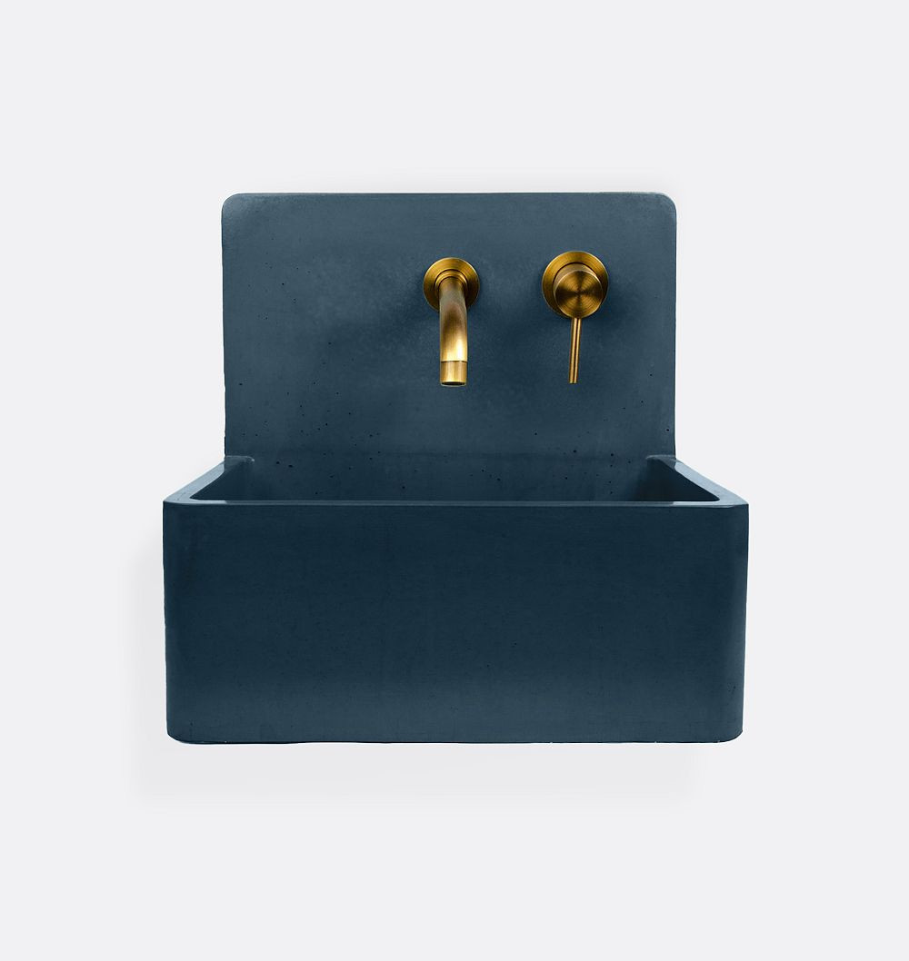 Edy 17"" Bucket Sink - Dark Blue - Two Drillings | Rejuvenation