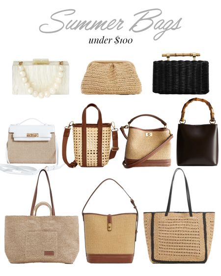 Chic bags for summer and all under $100! Straw, raffia, wicker and bamboo galore! 

Top right wicker bag is a Zara find and style #6519/310

#strawtote #raffiabag #summerbag 

#LTKSeasonal #LTKfindsunder100 #LTKstyletip