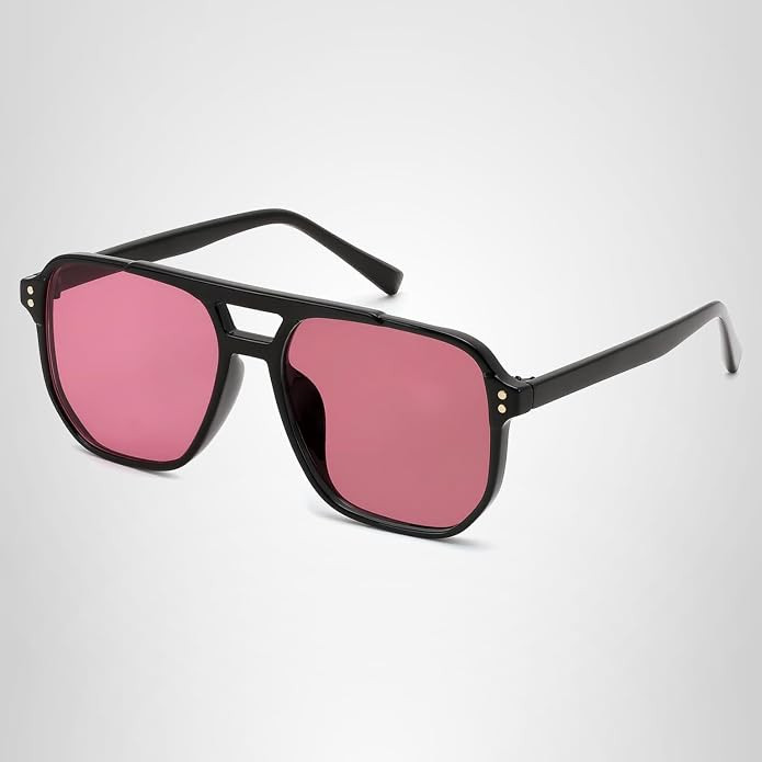 FEISEDY Retro Square Aviator Sunglasses Women Men 70s Vintage Trendy Plastic Frame Sun Glasses B2... | Amazon (US)