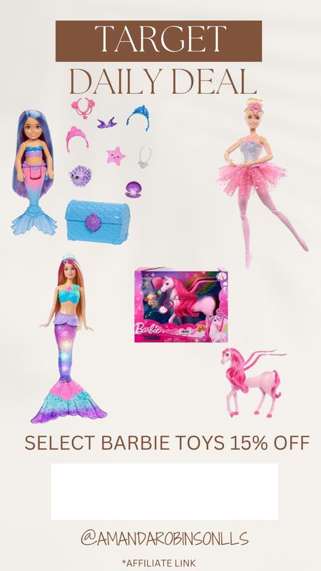 Target Daily Deals
15% off select Barbie toys

#LTKsalealert #LTKkids