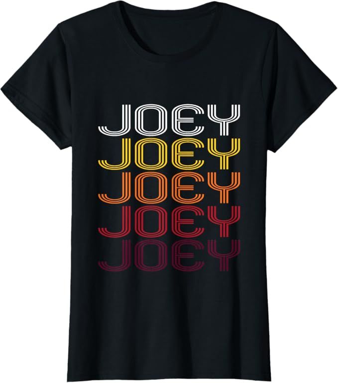 Joey Retro Wordmark Pattern - Vintage Style T-shirt | Amazon (US)