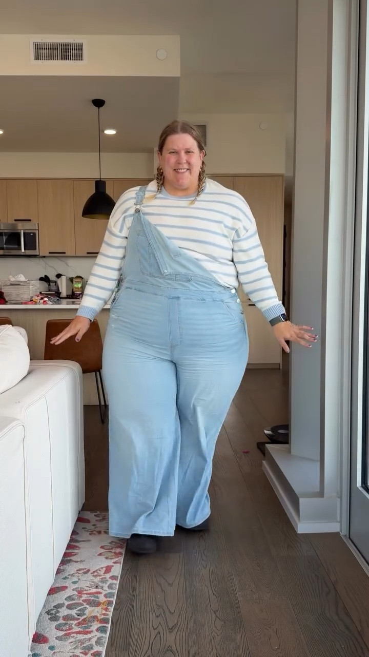 These size inclusive overalls are affordable, comfortable and light weight. Living in austin they give fall vibes without all the extra heat.  The plus size sweater is also light weight and very comfortable. 

#LTKStyleTip #LTKFindsUnder50 #LTKPlusSize