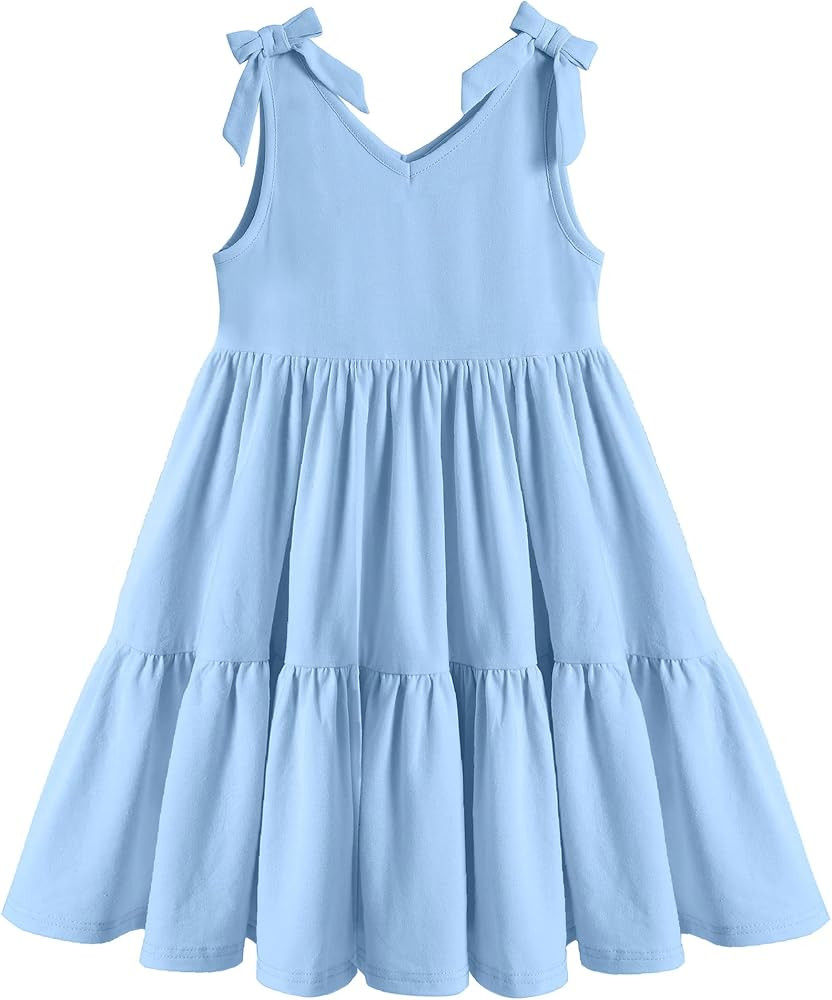 Arshiner Toddler Girl Summer Dress Little Girls Casual Beach Party Bowknot Sling Sundress with Po... | Amazon (US)