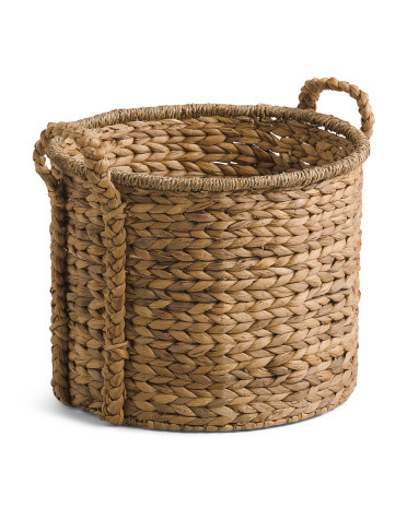 Large Natural Storage Basket With Braided Handles | TJ Maxx