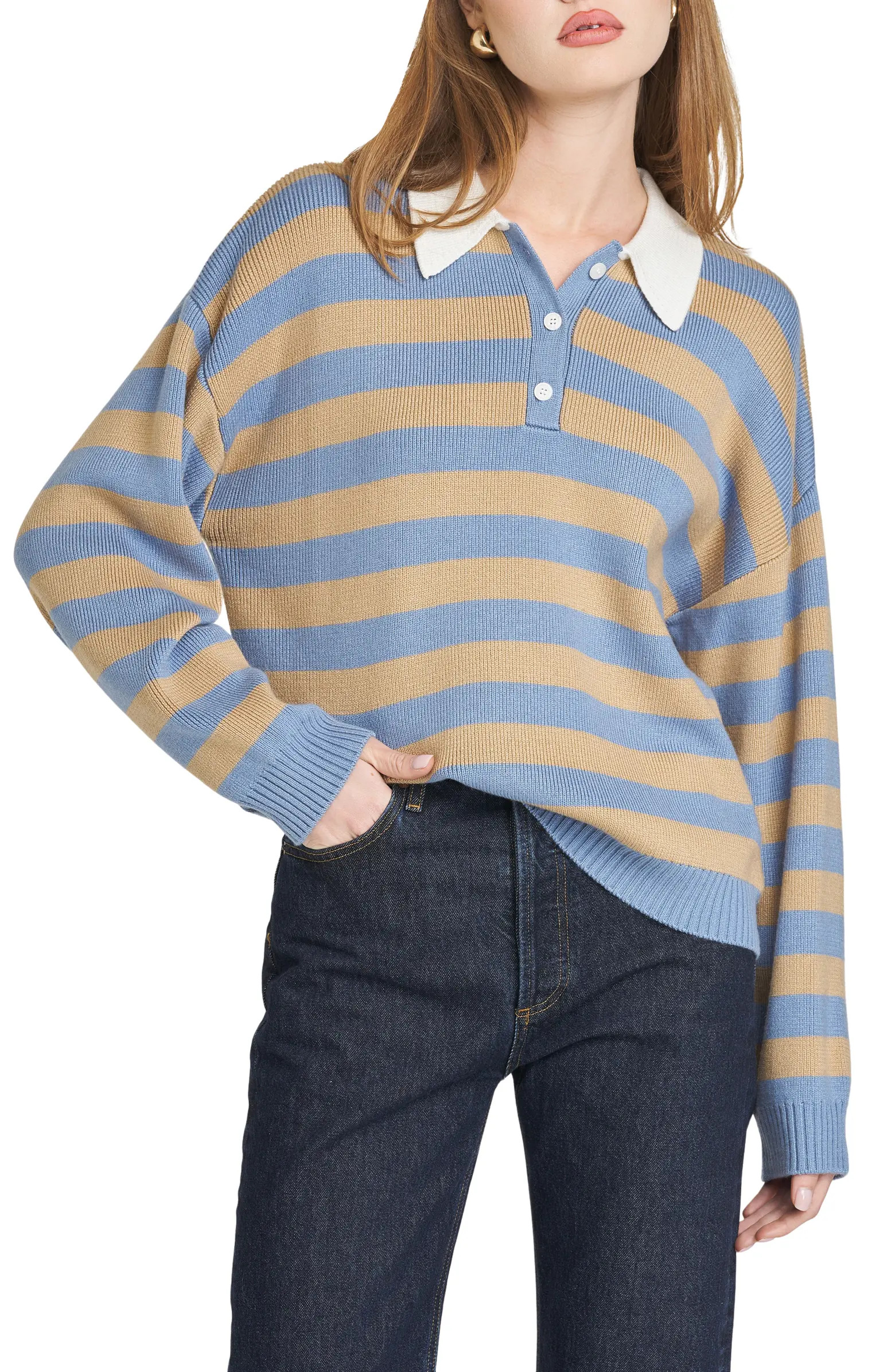 WAYF Logan Stripe Polo Sweater | Nordstrom | Nordstrom
