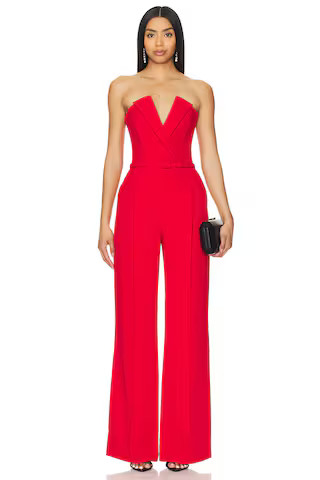 Nadine Merabi Tuxedo Tailored Jumpsuit in Red from Revolve.com | Revolve Clothing (Global)