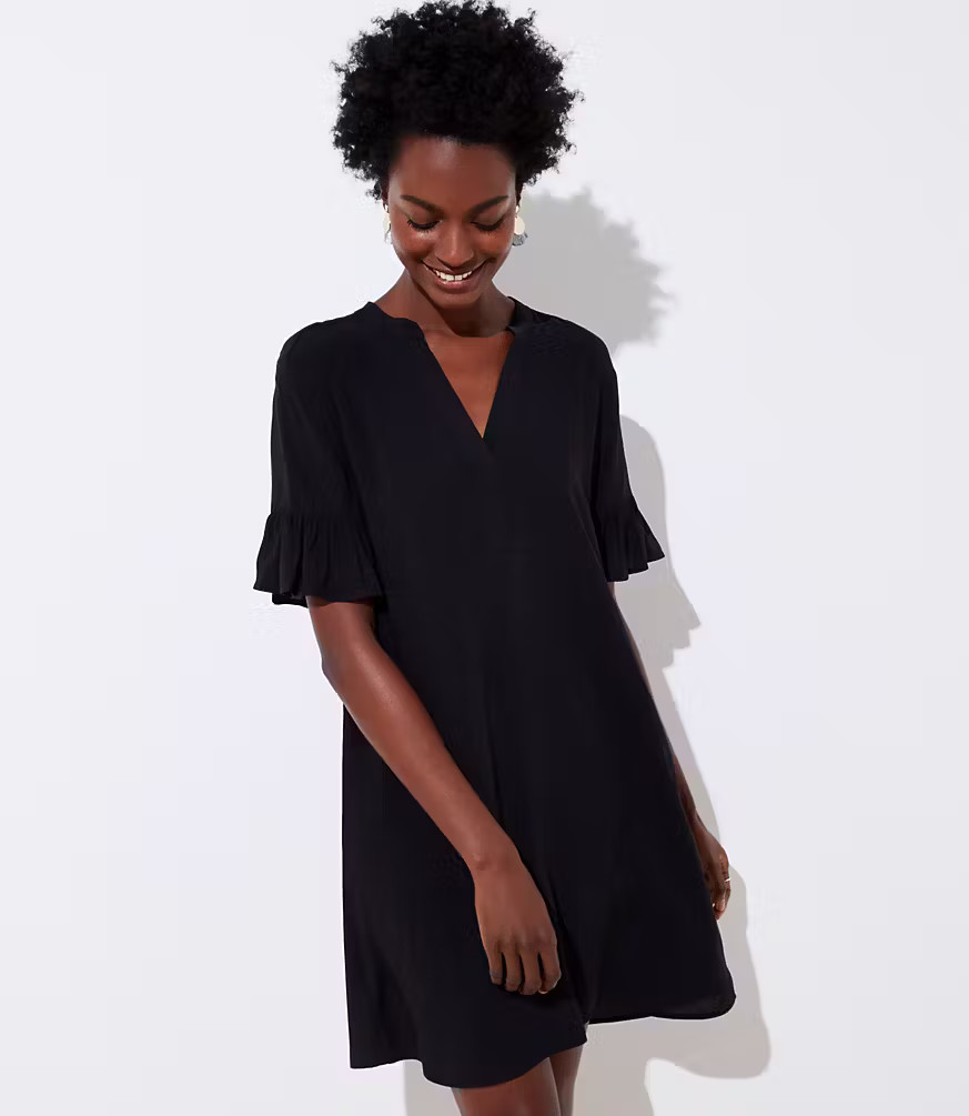 Ruffle Cuff Tunic Dress | LOFT