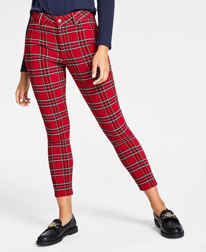 Women's Tribeca Plaid-Print Skinny Pants | Macys (US)