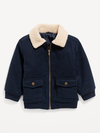 Sherpa-Trim Zip-Front Bomber Jacket for Toddler Boys | Old Navy (US)