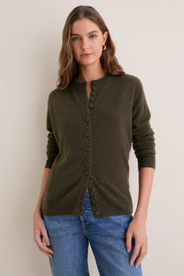 Olive Cashmere Pippa Cardigan | Tuckernuck (US)