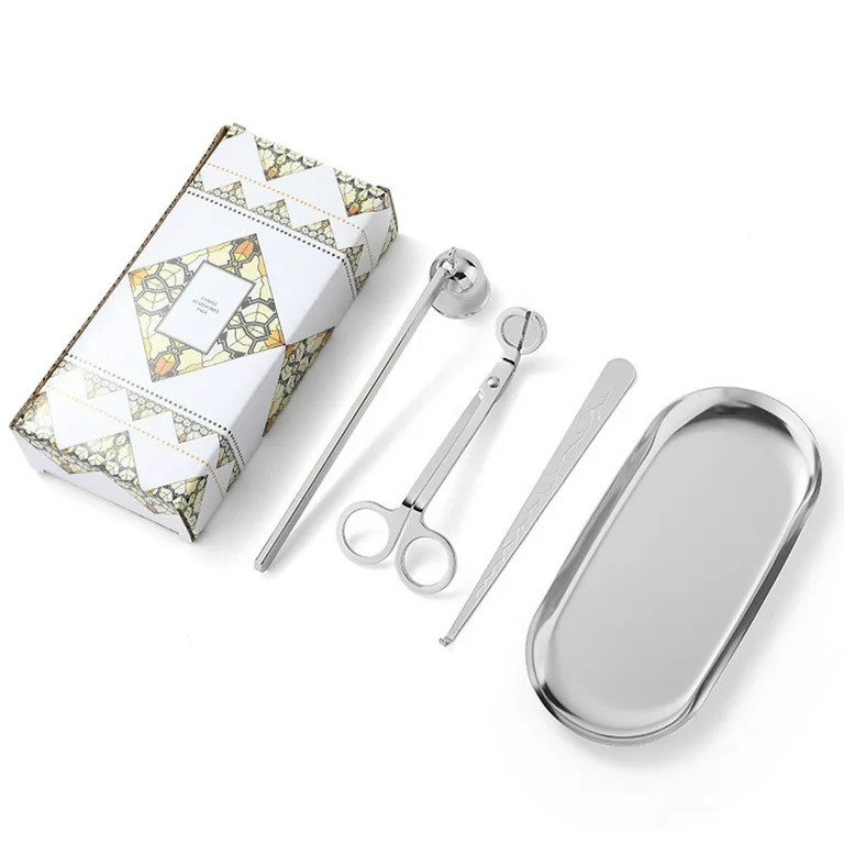 Bohorizon Candle Wick Trimmer Accessory Set, 4 in 1 Candle Snuffer Care Set (Silver) | Walmart (US)