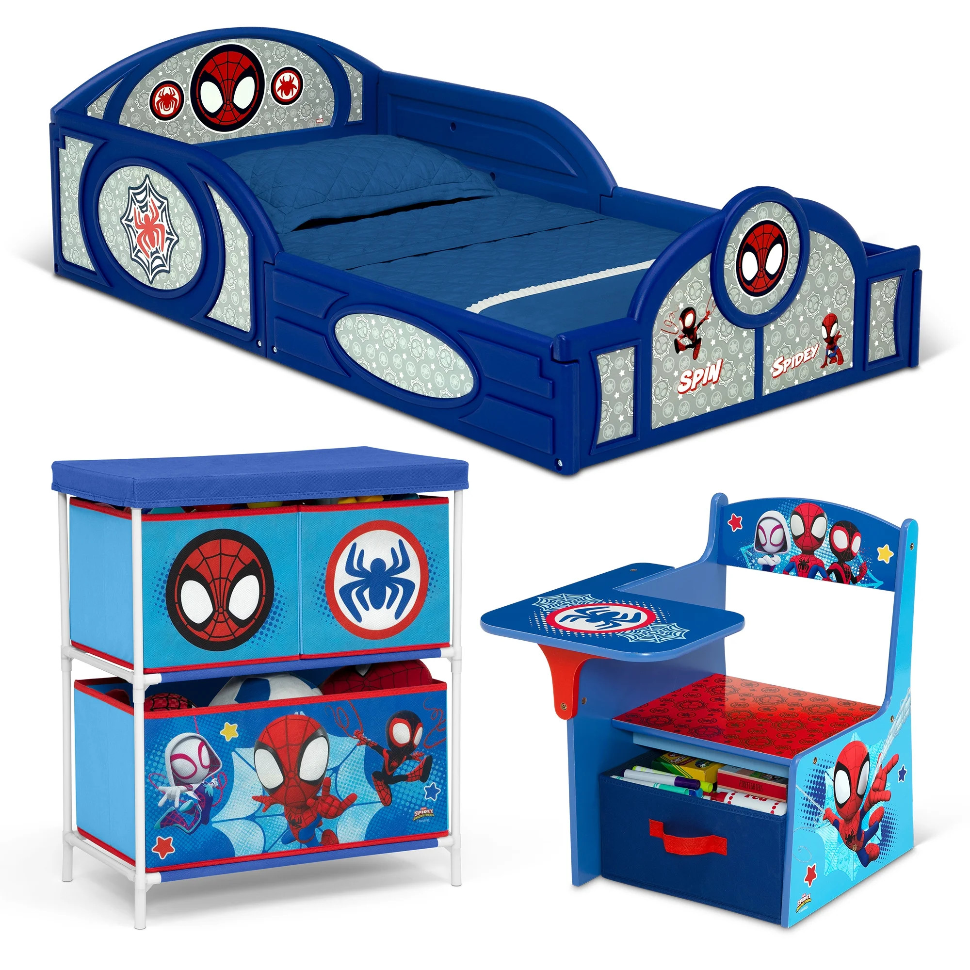 Spidey and His Amazing Friends 3-Piece Toddler Bedroom Set by Delta Children - Includes Toddler B... | Walmart (US)