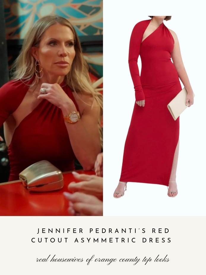 Jennifer Pedranti’s Red Cutout Asymmetric Dress is by Marcella NYC // Shop Other Colors and Similar Styles
