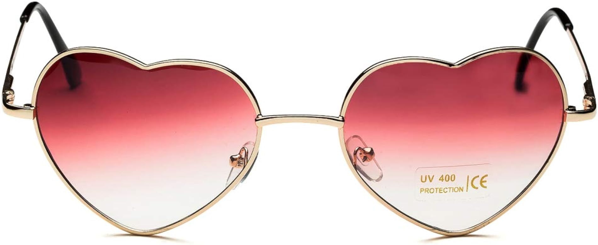 Dollger Heart Sunglasses Thin Metal Frame Lovely Heart Style for Women | Amazon (US)