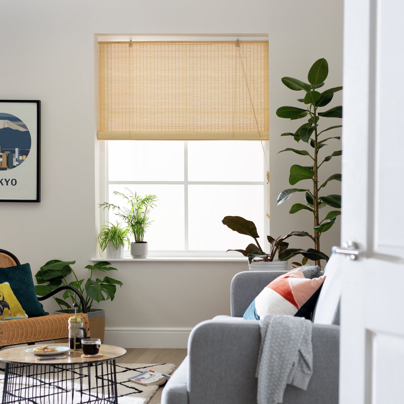 Little Black Book Bamboo Natural Roller Blind - 60cm | argos.co.uk