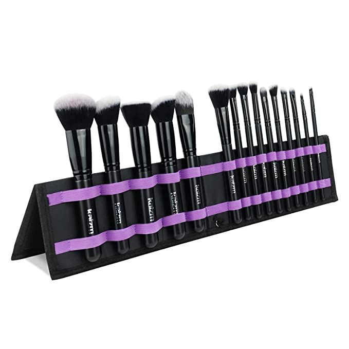 Cosmetic Makeup Brushes Set Portable Foundation Brush 15pcs Black Kabuki Eyeshadow Concealer Lash... | Amazon (US)