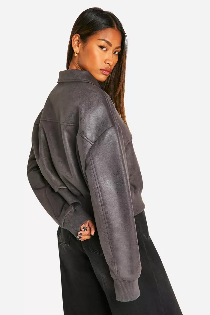 Faux Suede Bomber Jacket | Boohoo.com (UK & IE)