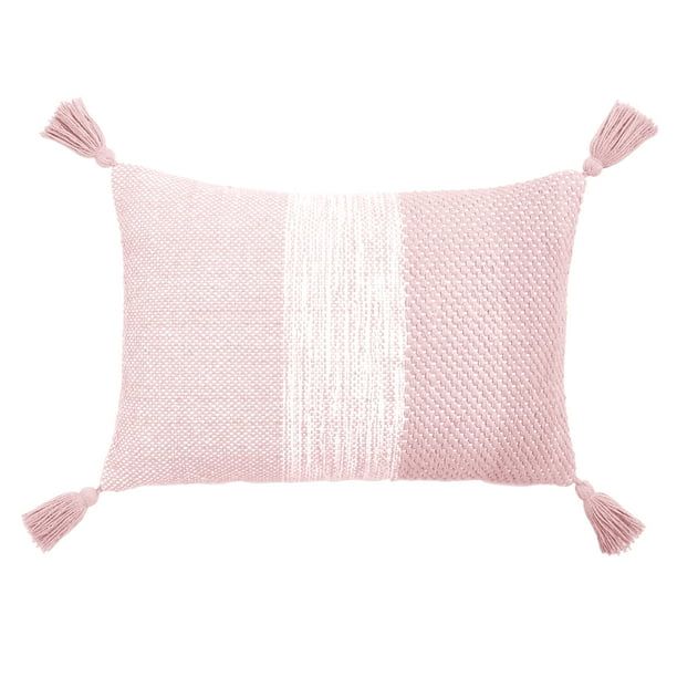 Gap Home Blocked Slub Decorative Oblong Throw Pillow with Tassels, Blush,14" x 20" - Walmart.com | Walmart (US)