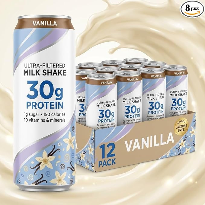 Nurri - 30g Protein, Premium Ultra Filtered Milk Shake, Vanilla Pack, 11 fl oz, (Vanilla - 12 Pac... | Amazon (US)