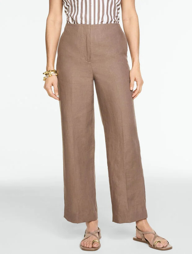 Classic Linen Straight Ankle Pants | Talbots