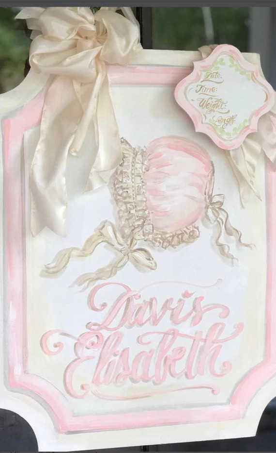 Baby Bonnet Door Hanger and Tag. Dondee Hicks. Artist Tree. My | Etsy | Etsy (US)