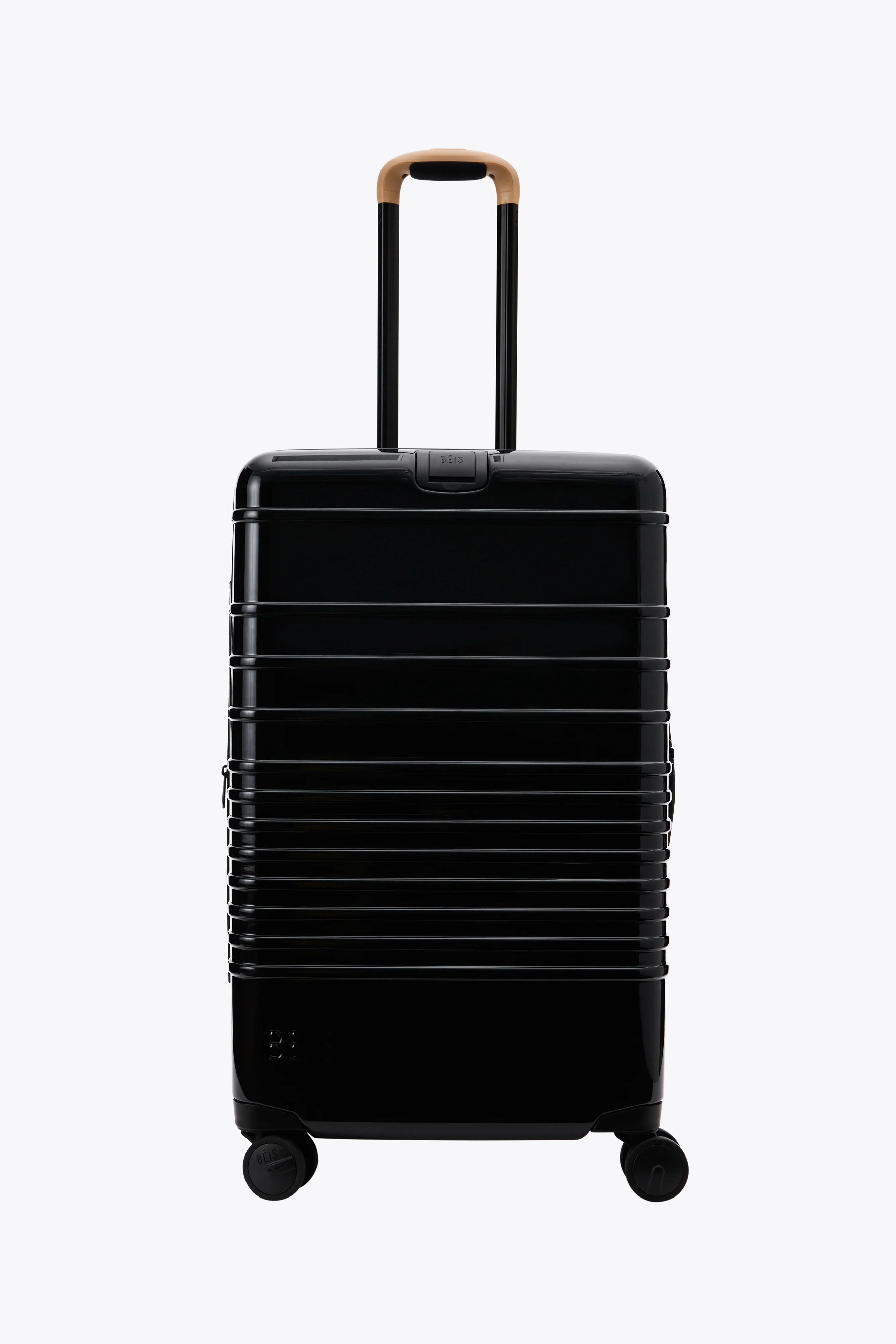 THE MEDIUM CHECK-IN ROLLER IN GLOSSY BLACK | BÉIS Travel
