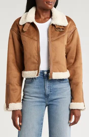 Thread & Supply Faux Shearling Crop Jacket | Nordstrom | Nordstrom