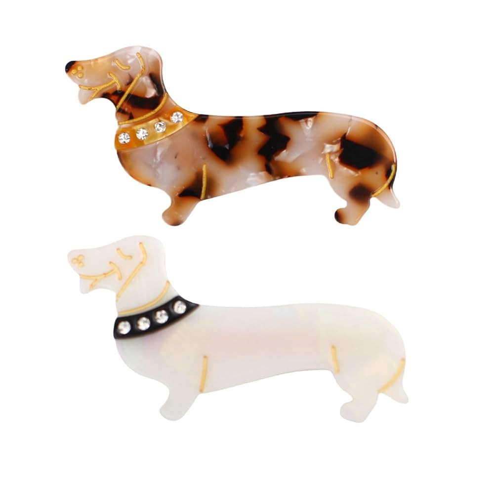 2 Pcs Cute Mini Dachshund Dog Sausage Dog Hair Clips for Women Girls Hair Barrettes | Amazon (US)