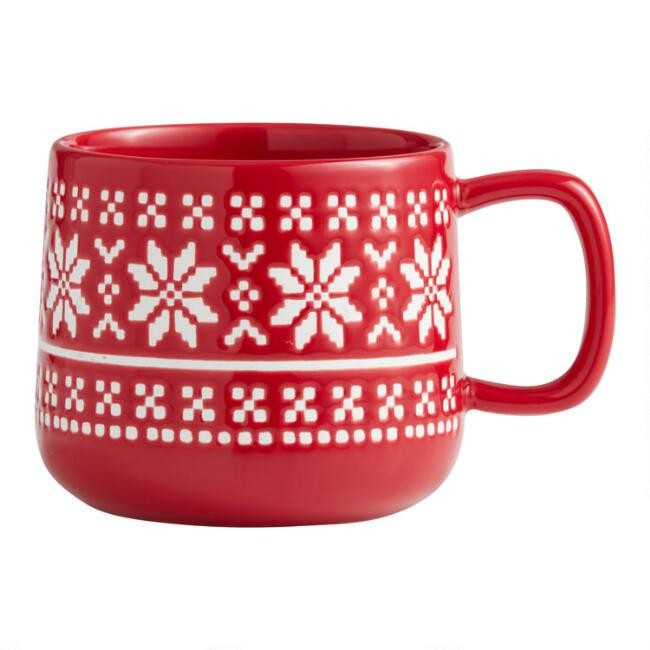 Large Fair Isle Snowflake Mug | World Market